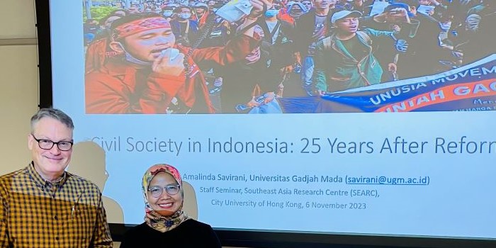 Prof. Mark Thompson with Dr. Amalinda Savirani of Universitas Gadjah Mada